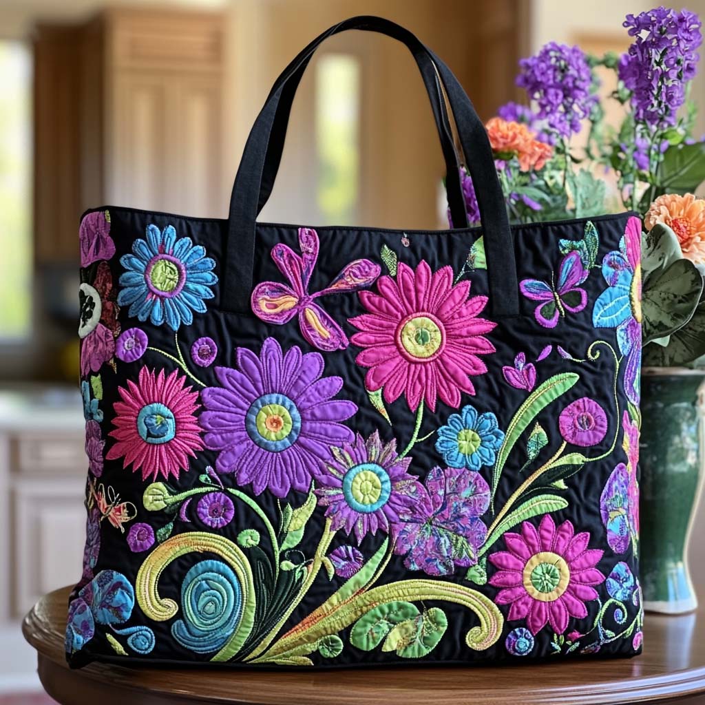Country Sunflower Trail Quilted Tote Bag The Best Tote Bag Sunflower Birthday Gifts