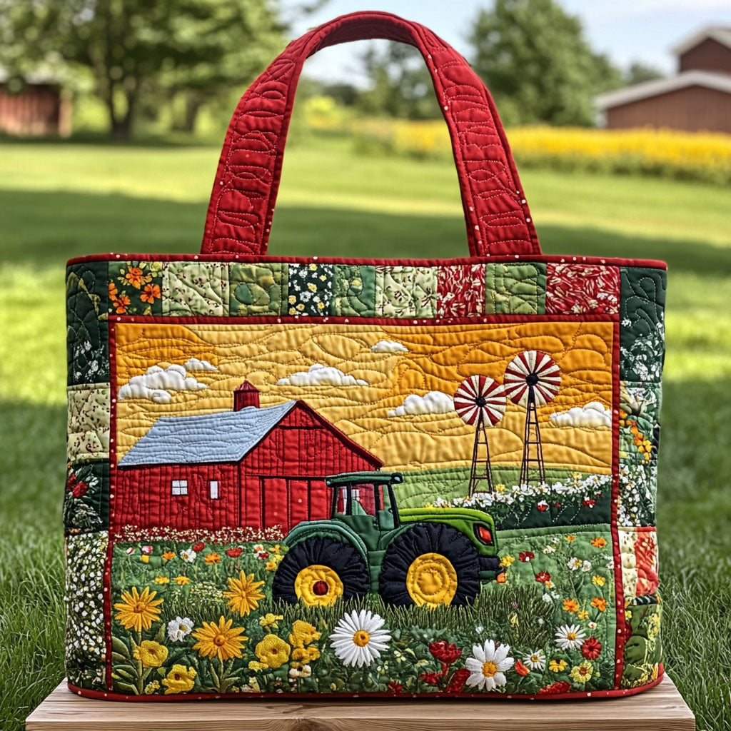 Countryside Charm Quilted Tote Bag Best Tote Bag Last Minute Father'sDay Gifts