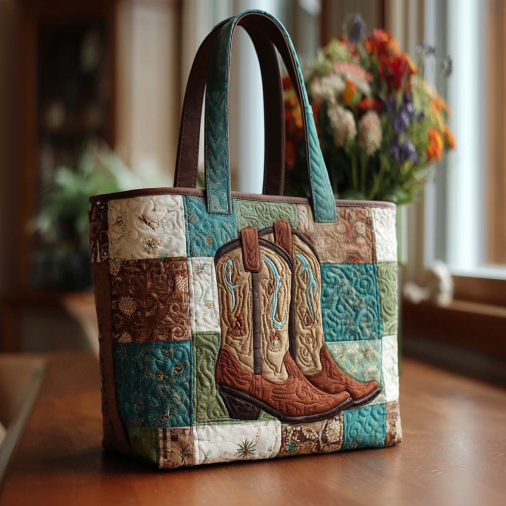 Cowboy Charm Quilted Tote Bag Nice Tote Bags Cowboy Gifts For Him