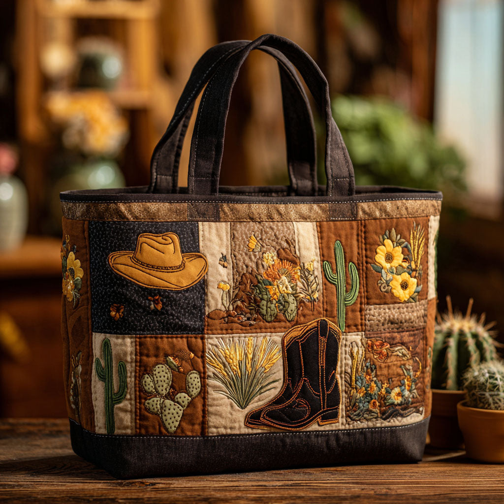Cowgirl Charm Quilted Tote Bag Patchwork Tote Bag Cowgirl Gifts