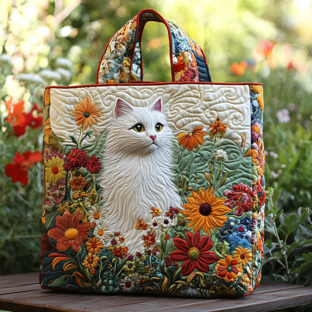 Cozy Pawprints Quilted Tote Bag Best Shoulder Tote Bag Cat Lady Presents