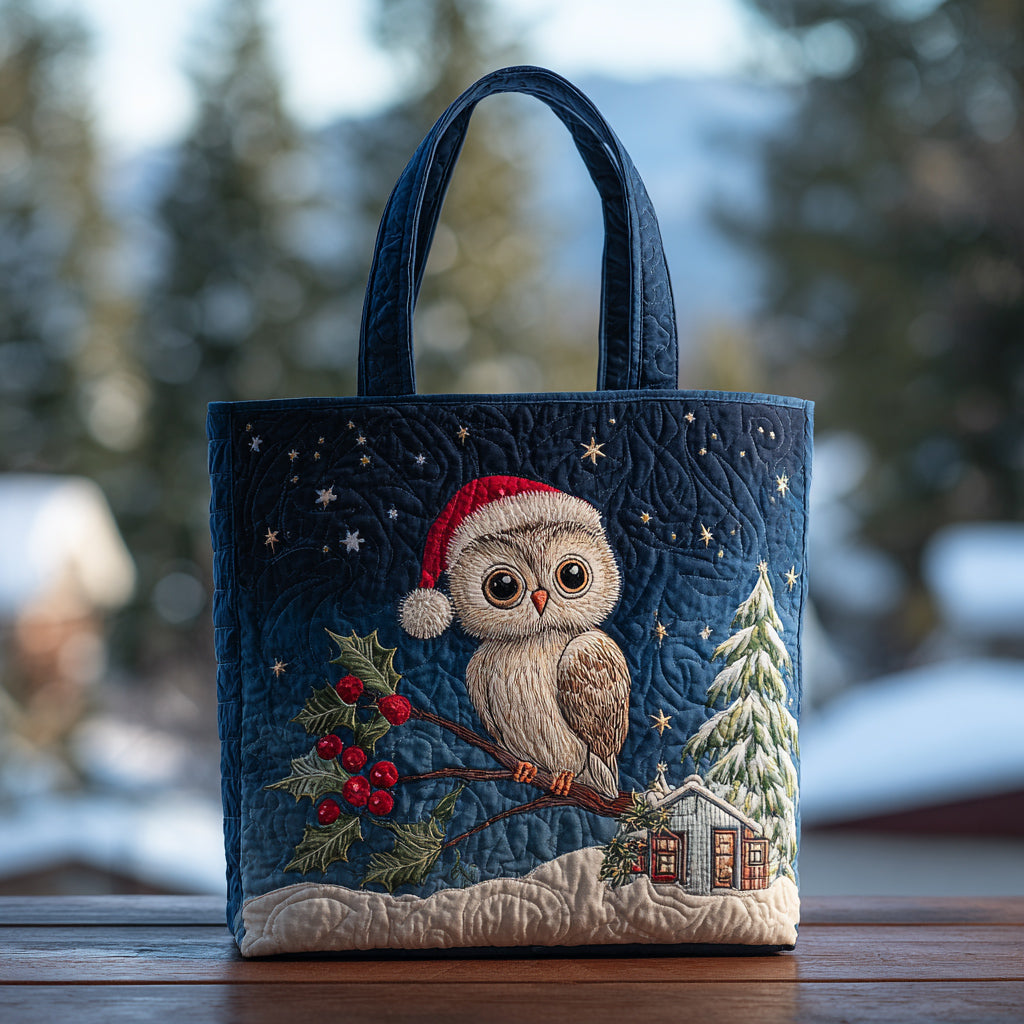 Cozy Winter Owl Quilted Tote Bag Cute Tote Bags Dachshund Present Ideas