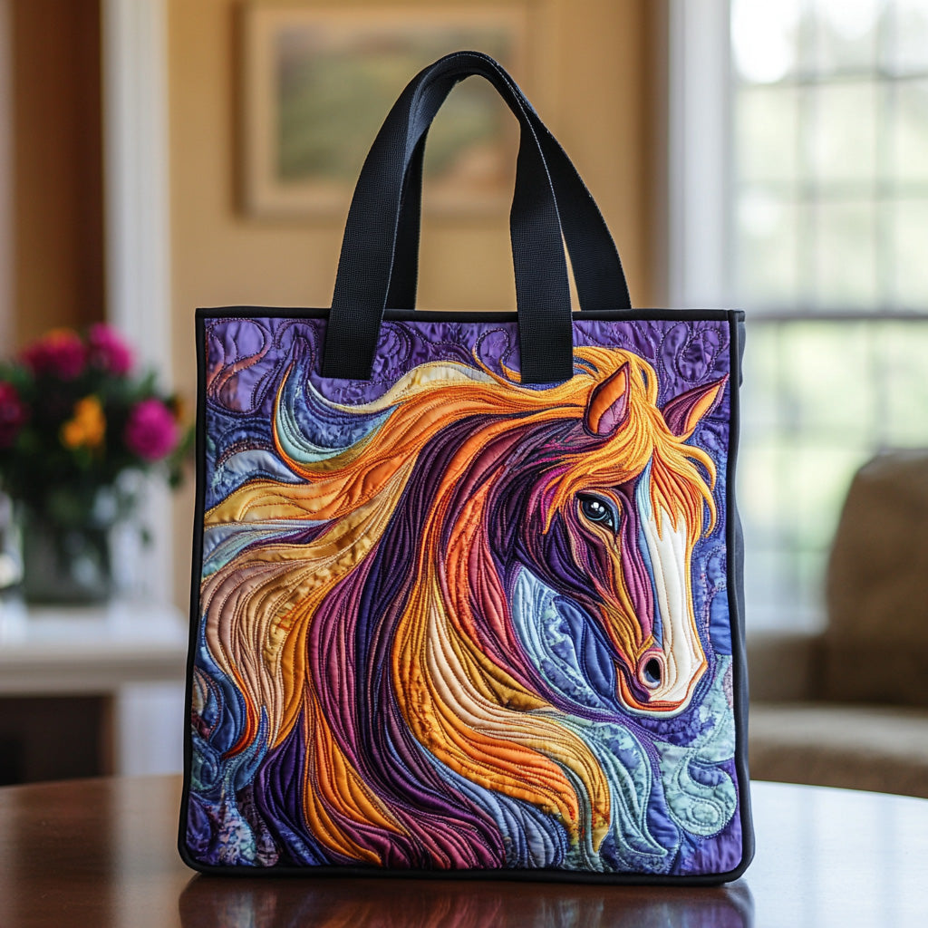 Crimson Trail Quilted Tote Bag Patchwork Tote Bag Memorial Gifts For Horse Lovers