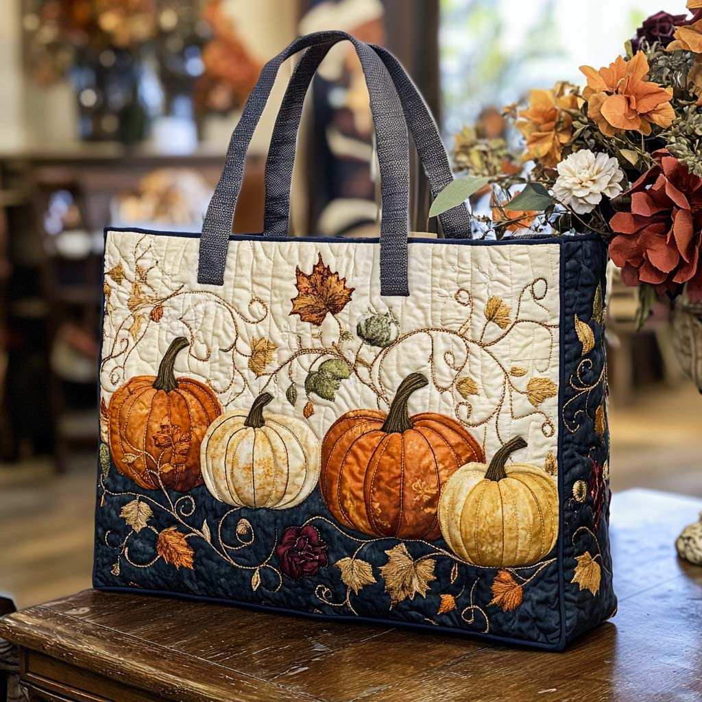 Crisp Pathways Quilted Tote Bag Most Popular Tote Bags Autumn Themed Gifts