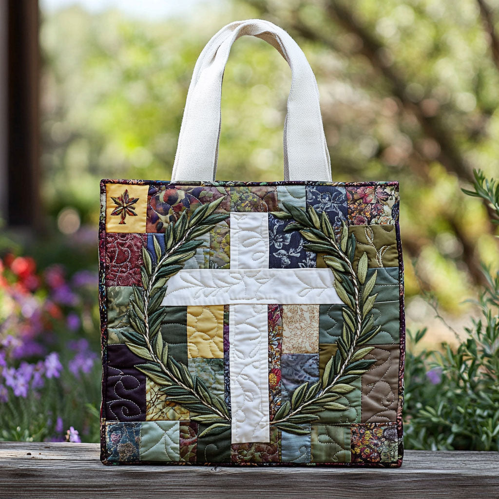 Cross of Hope Quilted Tote Bag Top Tote Bags Christian Gifts For Teens