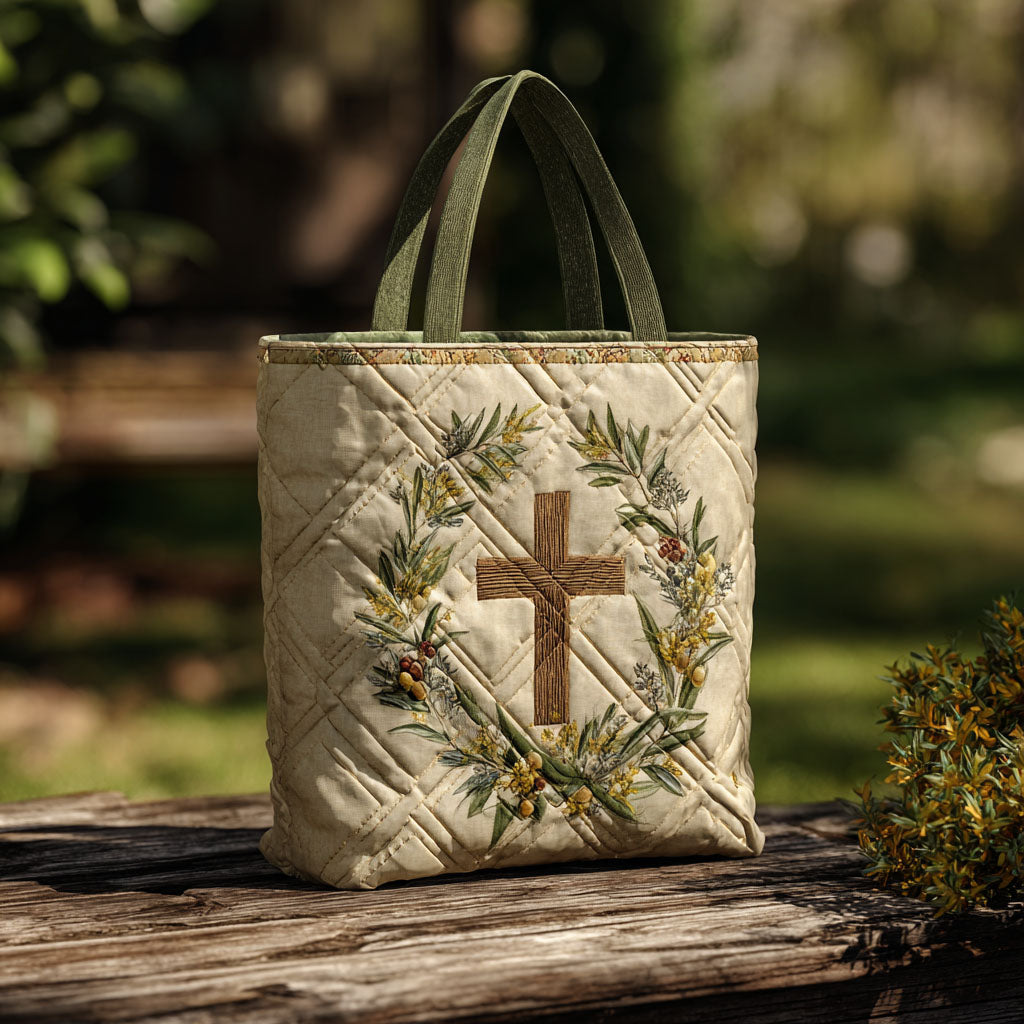Cross of Peace Quilted Tote Bag Shoulder Bag Sale Christian Birthday Presents