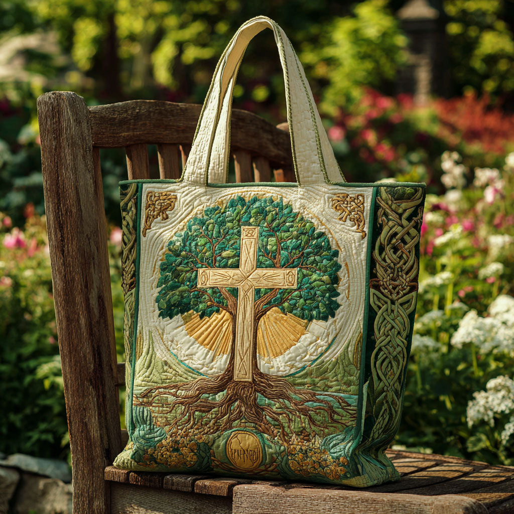 Cross of Righteousness Quilted Tote Bag Cute Shoulder Bags Religious Easter Gifts