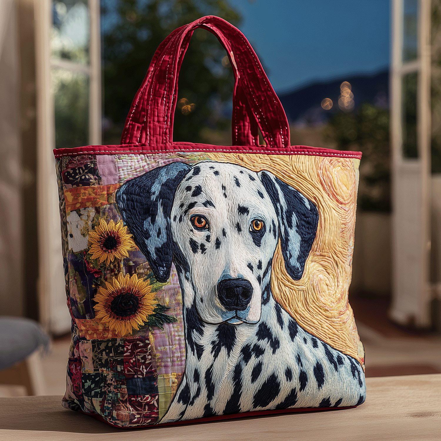 Dalmatian Spirit Quilted Tote Bag Popular Designer Tote Bags Cool Gifts For Dog Lovers