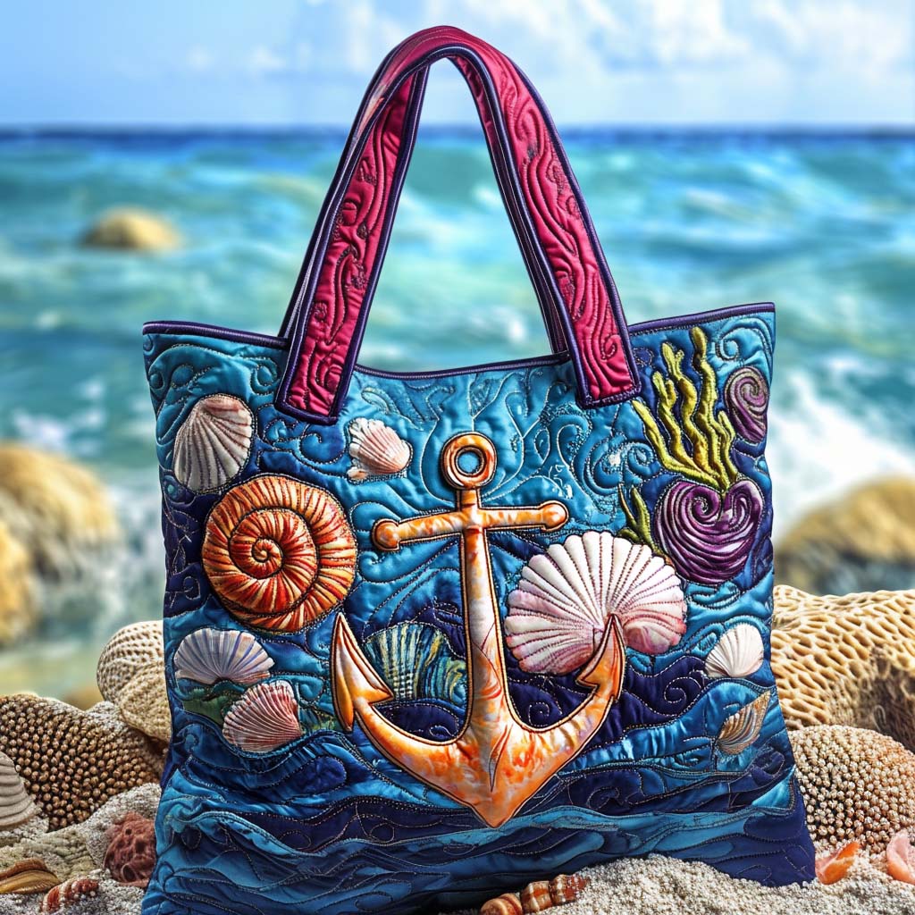 Deep Sea Glow Quilted Tote Bag The Best Tote Bag Gifts With Anchors On Them