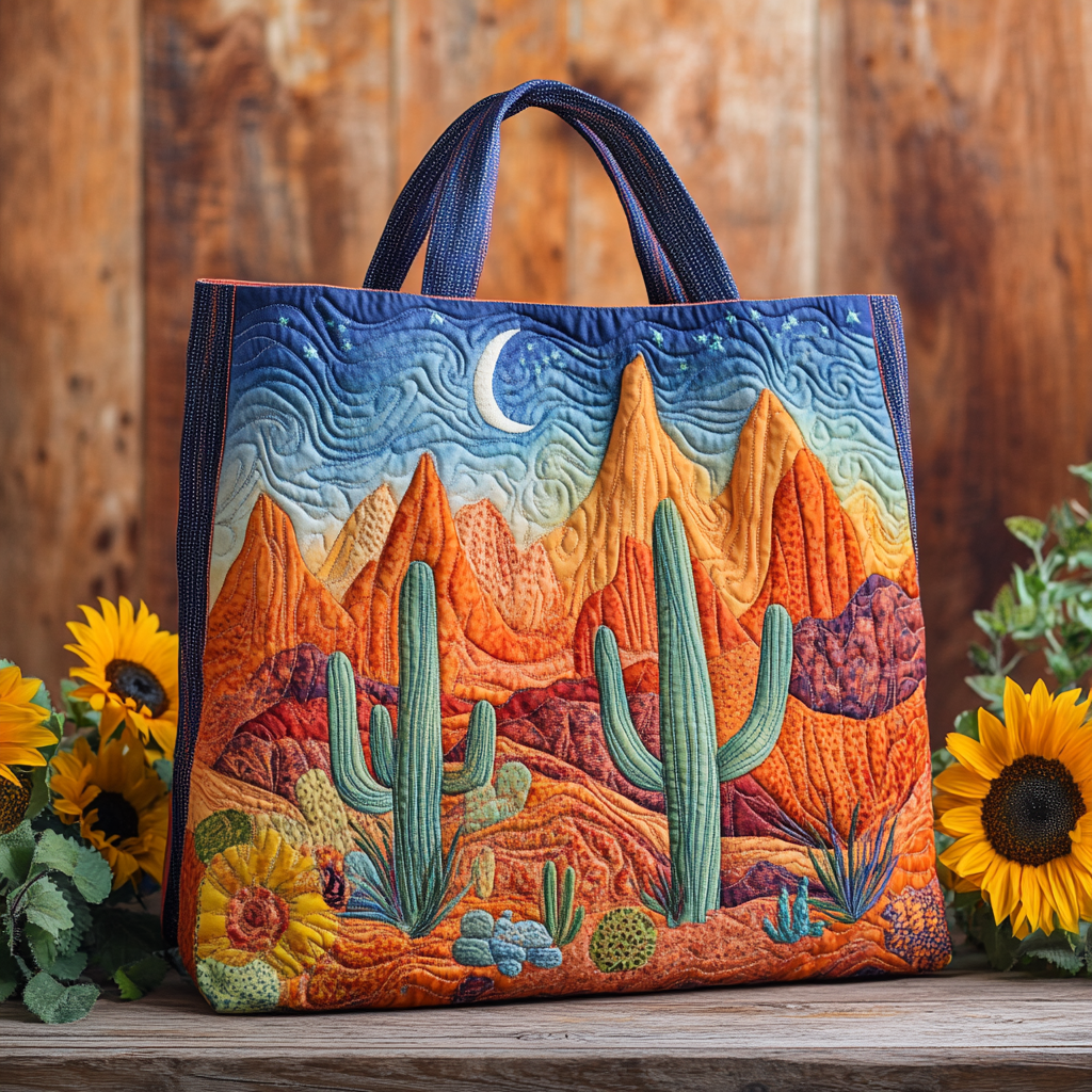 Desert Glow Quilted Tote Bag The Perfect Tote Bag Mexican Themed Gifts