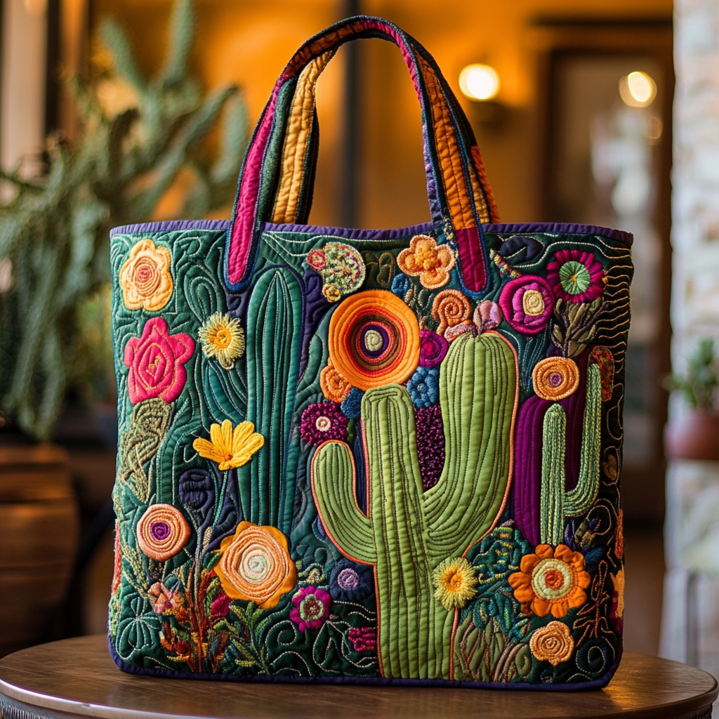Desert Joy Quilted Tote Bag Womens Tote Bag Best Mexican Gifts
