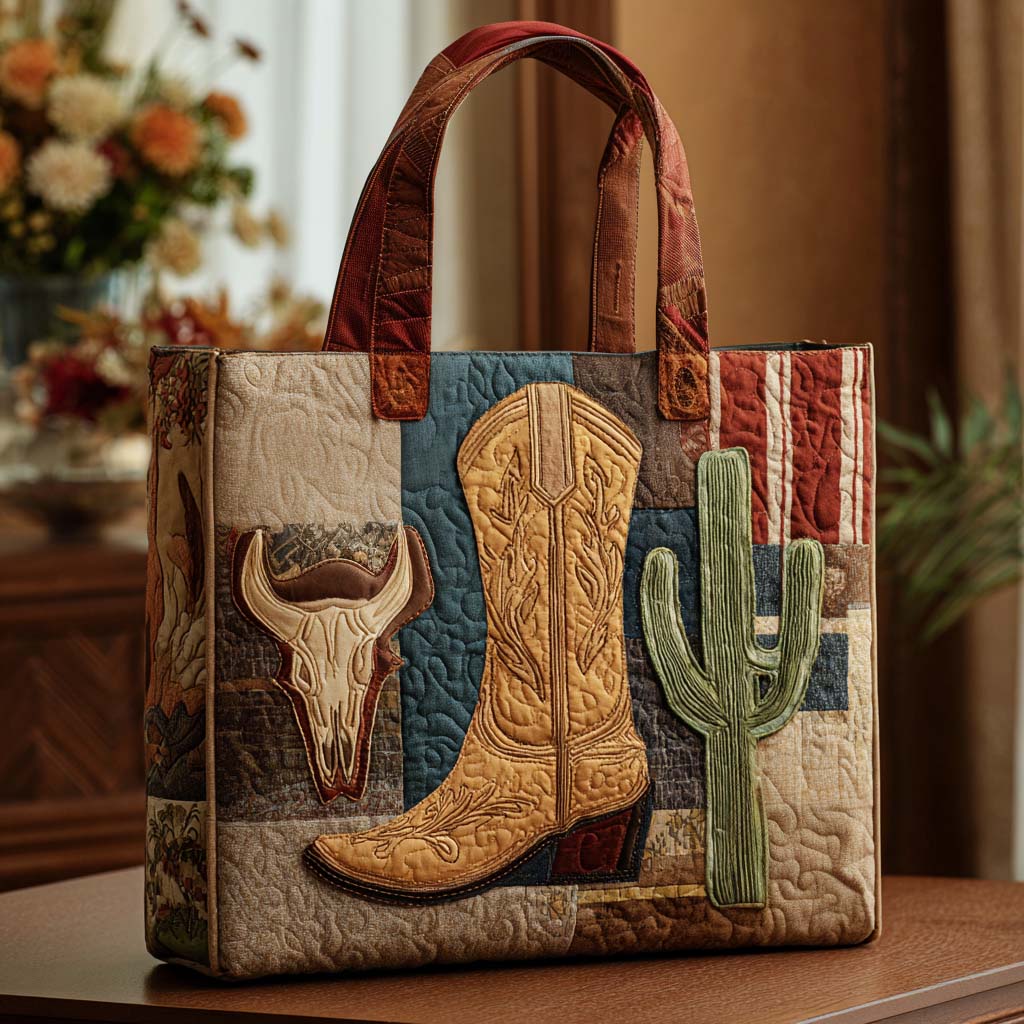 Desert Rider Quilted Tote Bag Best Everyday Tote Bag Cowboy Present Ideas