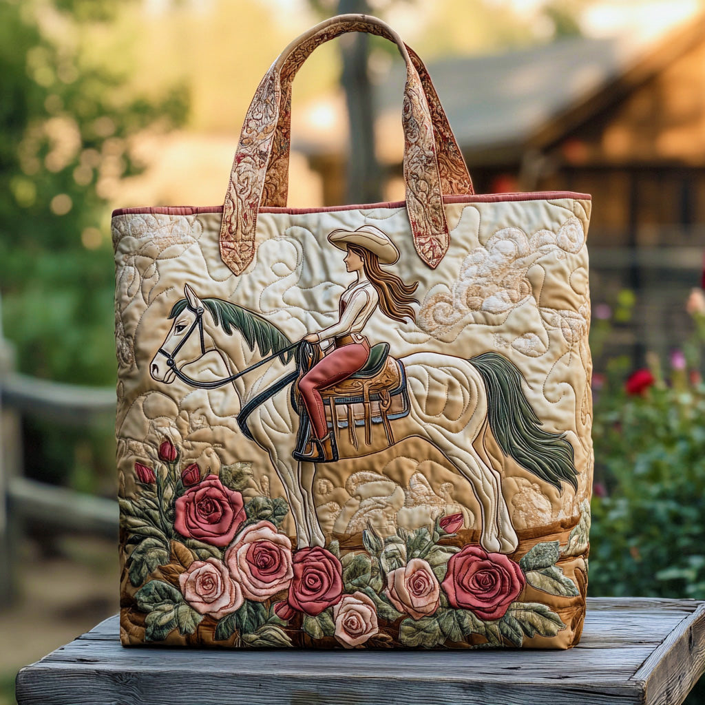 Desert Serenade Quilted Tote Bag Trendy Shoulder Bags Gifts For Western Lovers