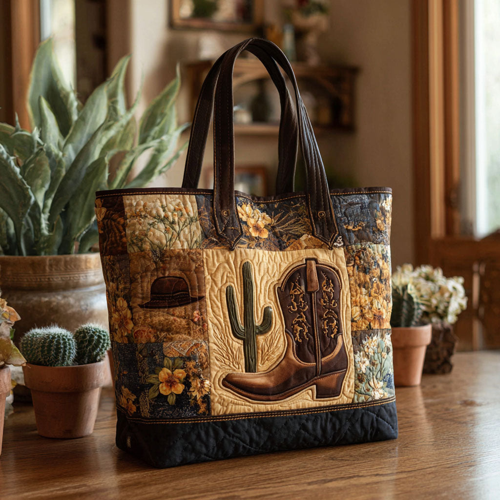 Desert Stroll Quilted Tote Bag Best Tote Bag Cowboy Western Gifts