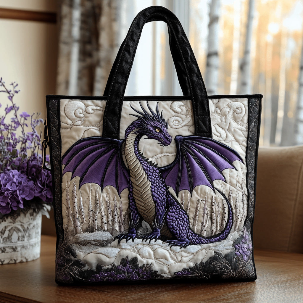 Dragon Heart Quilted Tote Bag Popular Designer Totes Birthday Presents For Dragon Lovers