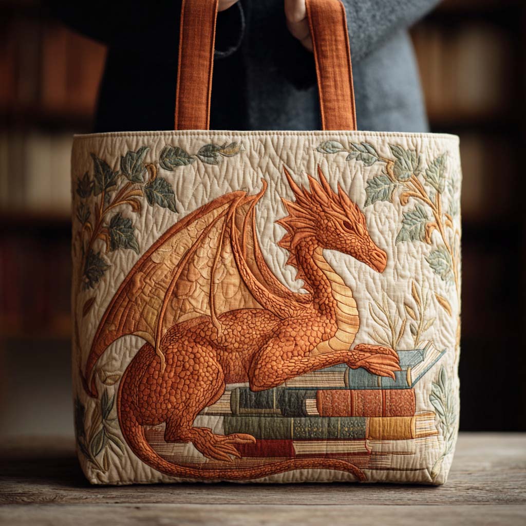 Dragon Tale Quilted Tote Bag Perfect Shoulder Bag Best Quality Tote Bags