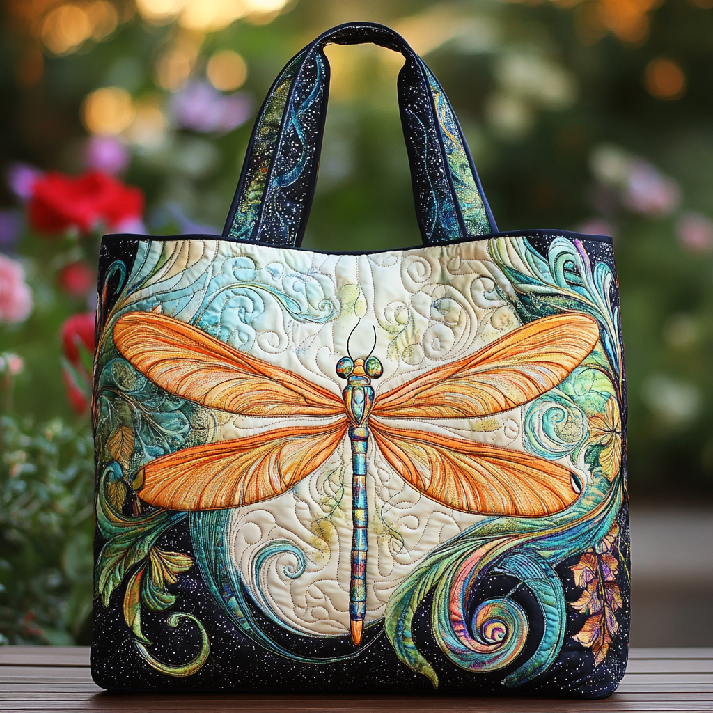 Dragonfly Breeze Quilted Tote Bag Womens Tote Bag Dragonfly Gift Ideas
