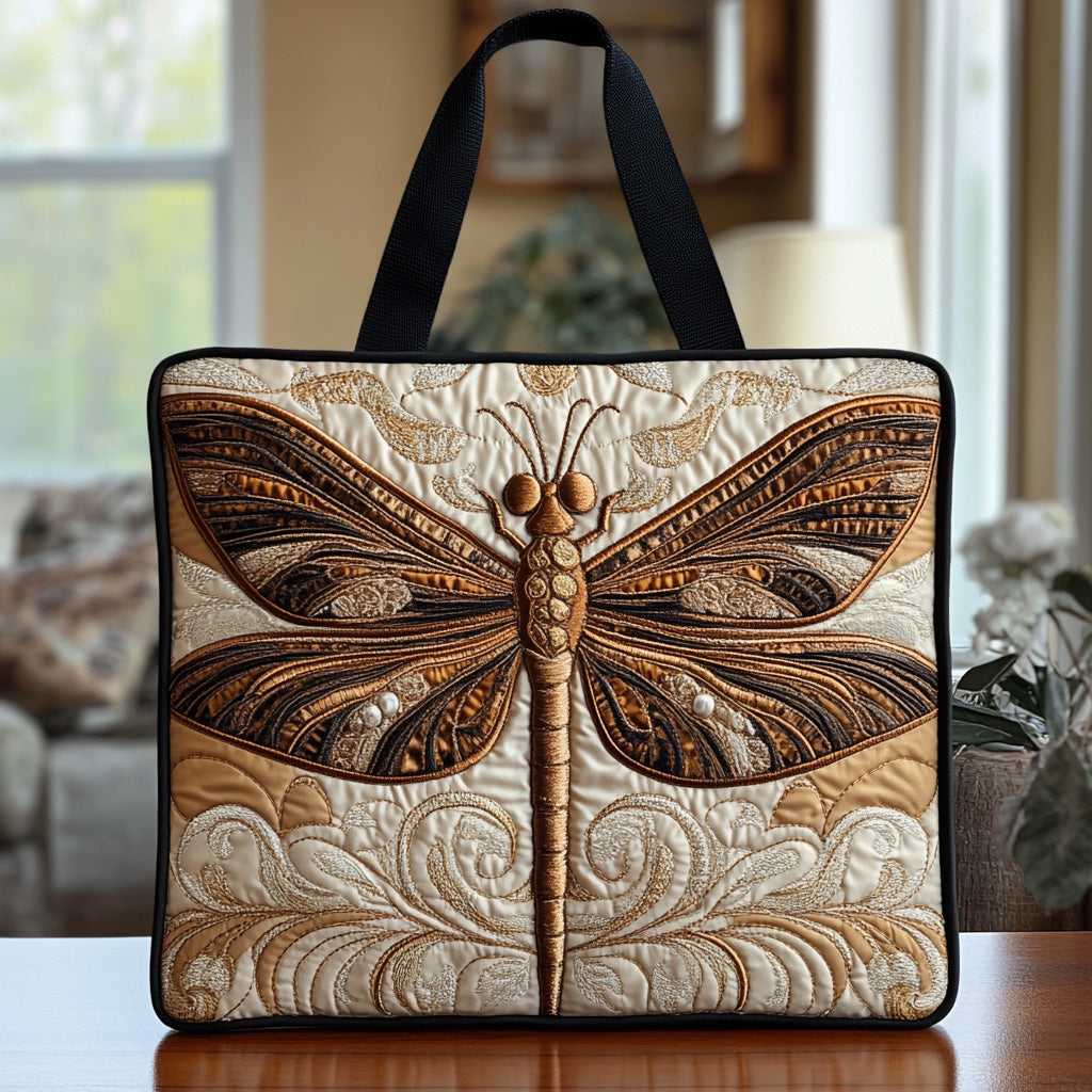 Dragonfly Meadow Quilted Tote Bag Cute Tote Bags Gifts For Dragonfly Lovers