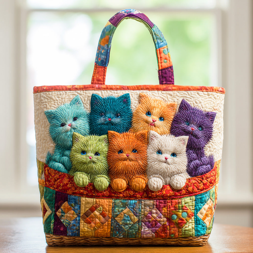 Dreamy Cat Corner Quilted Tote Bag Best Shoulder Handbags Best Gifts For Your Mom