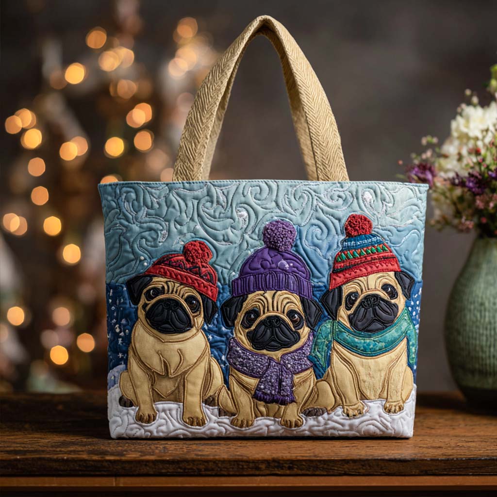 Dutch Dog Glow Quilted Tote Bag Nice Tote Bags Pug Secret Santa Gifts