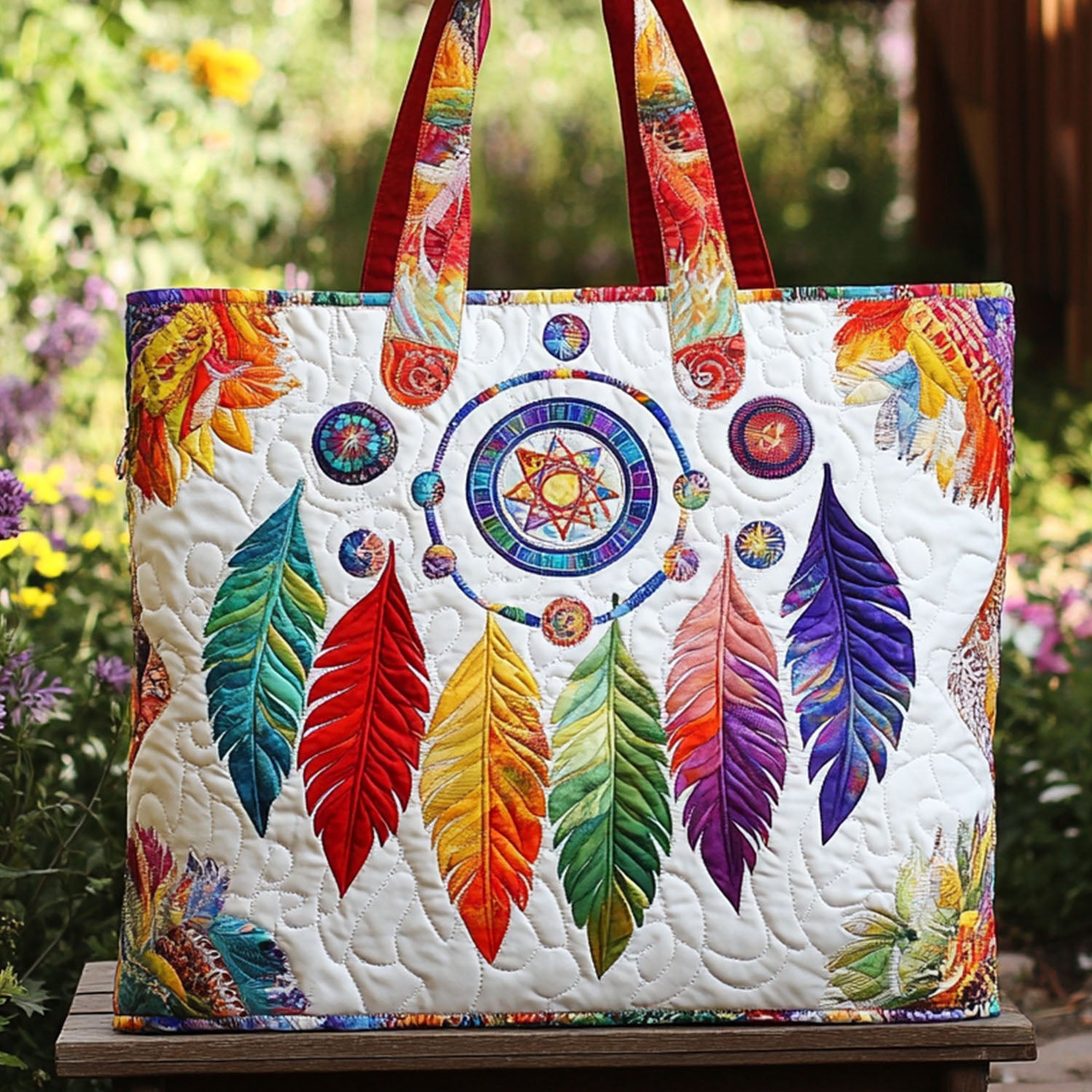Echo of Dreams Quilted Tote Bag Best Shoulder Bags Native American Indian Gifts