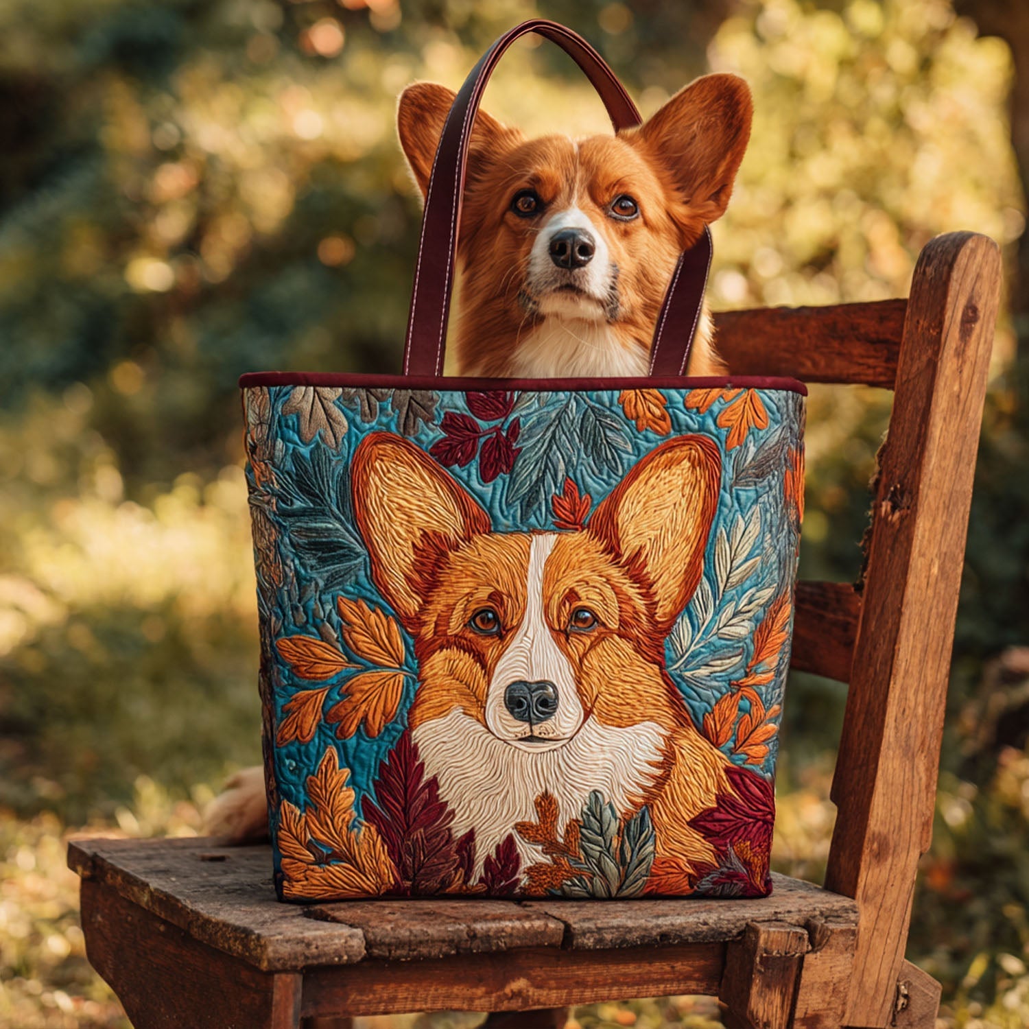 Enchanted Corgi Quilted Tote Bag Best Tote Handbags Best Gifts For Corgi Lovers