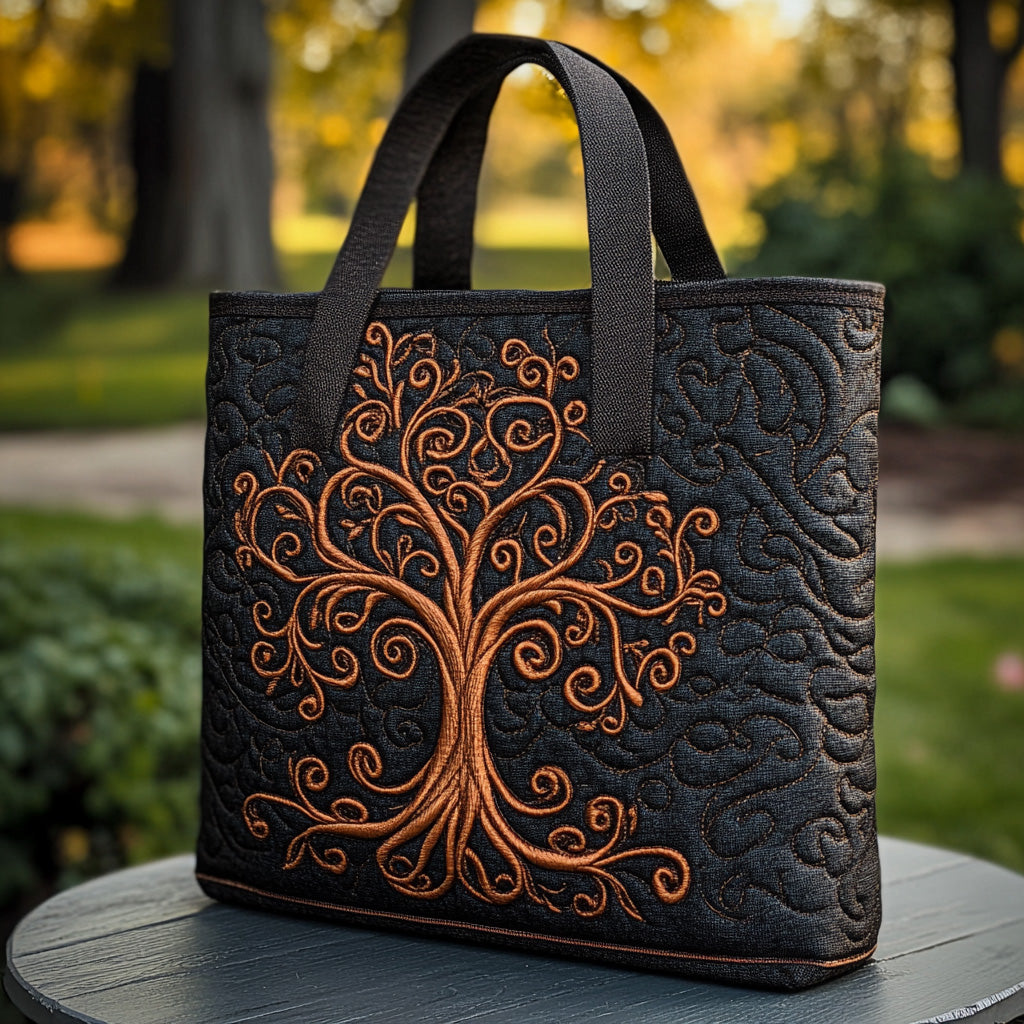 Eternal Branch Quilted Tote Bag Shoulder Bag Vintage Tree Of Life Gifts For Mom