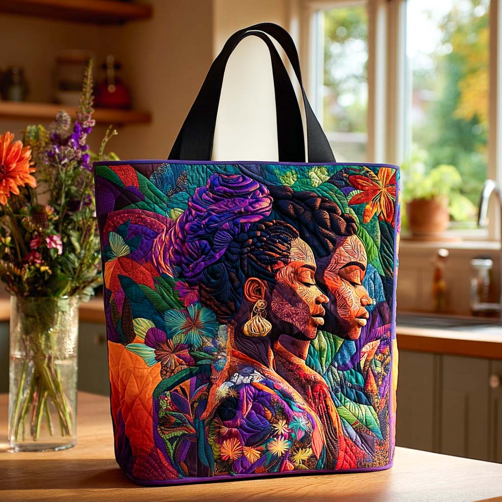 Eternal Connection Quilted Tote Bag Top Tote Bags African American Gifts For Her - Image 3