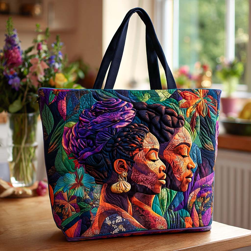 Eternal Connection Quilted Tote Bag Top Tote Bags African American Gifts For Her
