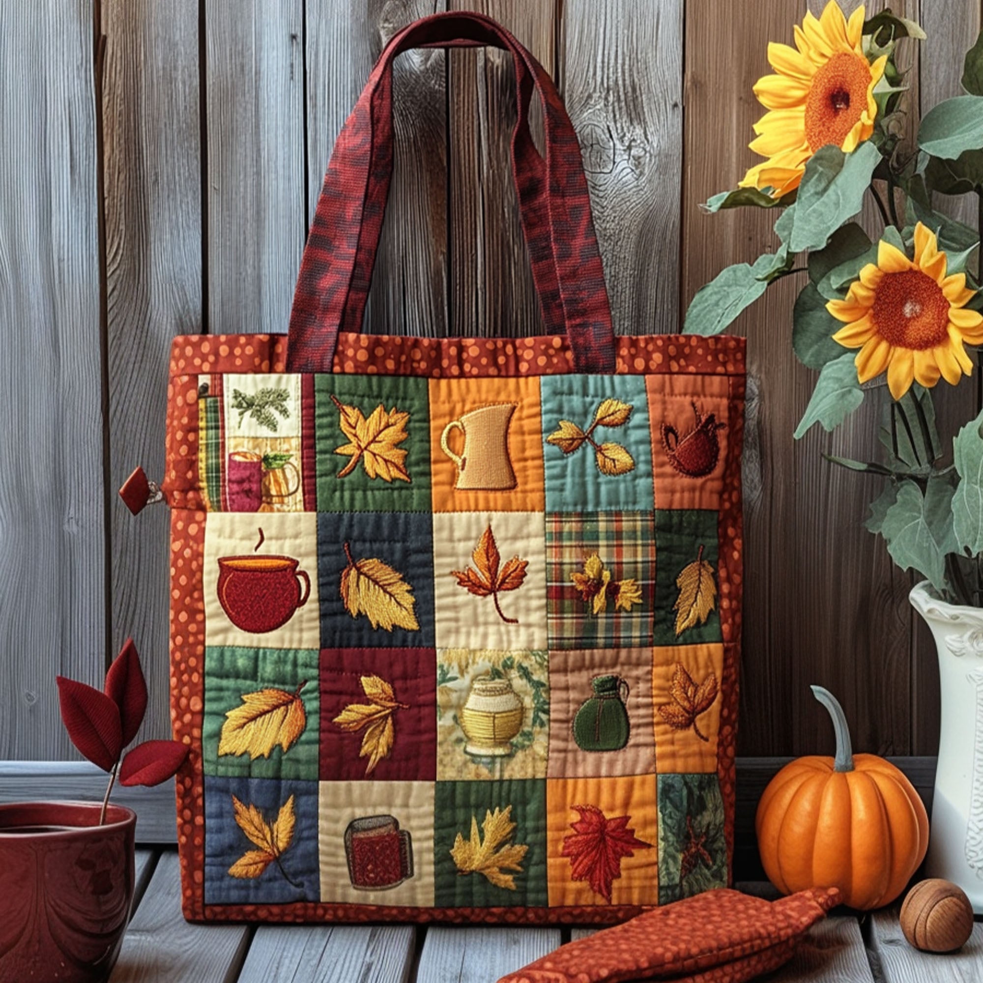 Fall Garden Quilted Tote Bag Best Totes Gifts For Young Moms - Image 3
