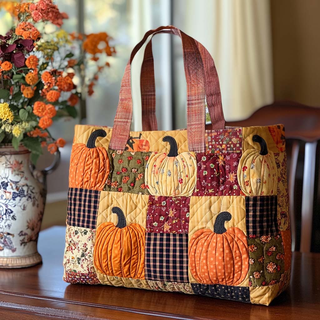 Falling Rustle Quilted Tote Bag Cool Tote Bags For Women Small Fall Gift Ideas