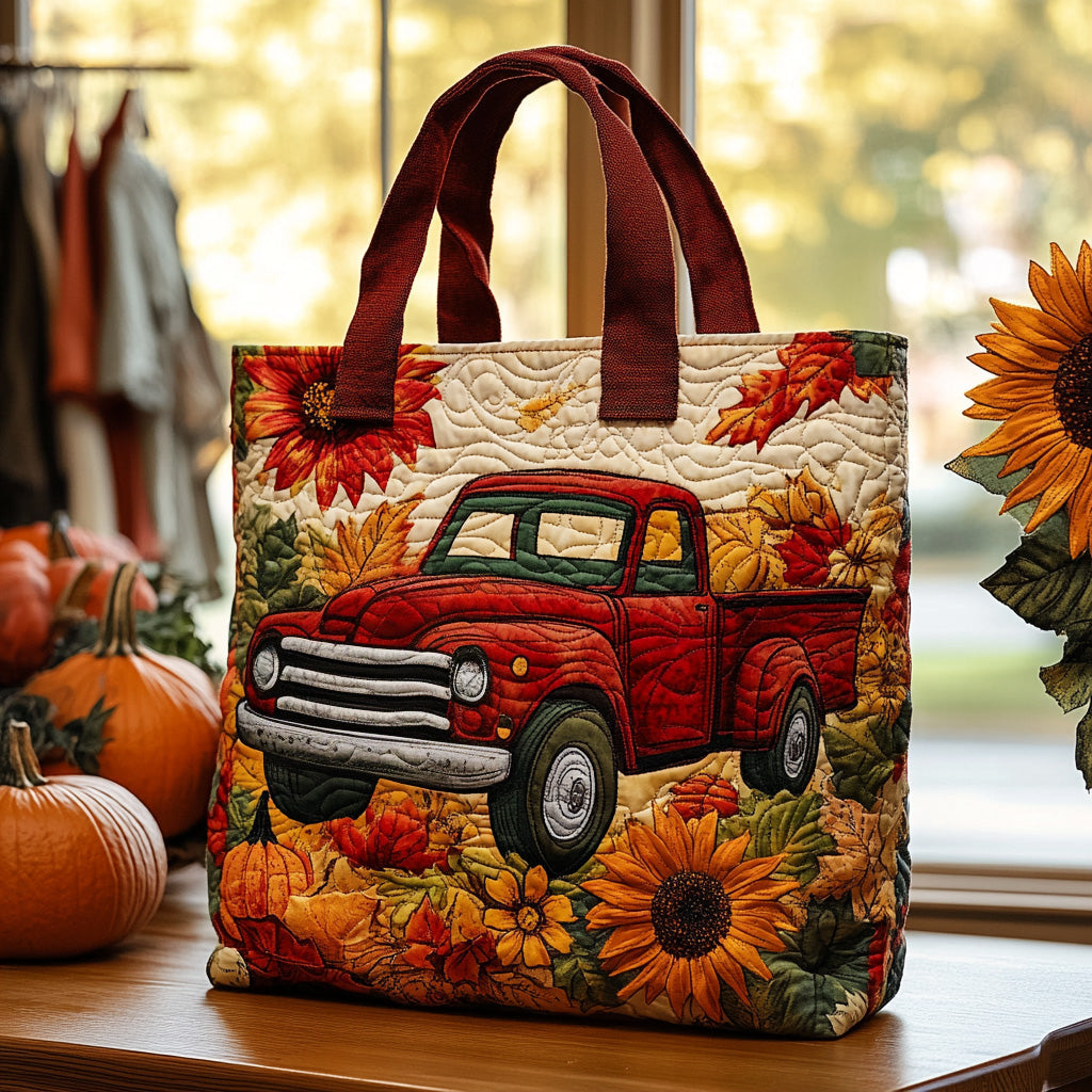 Farmhouse Ride Quilted Tote Bag Patchwork Tote Bag Gifts For Autumn Lovers
