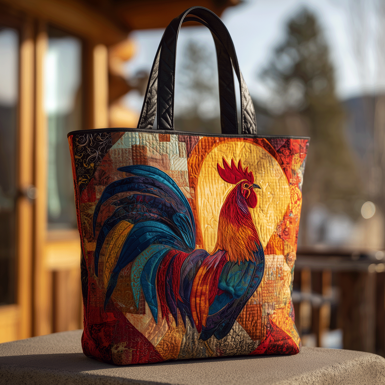 Feathered Majesty Quilted Tote Bag Popular Womens Tote Bags Best Gifts For Chicken Lovers