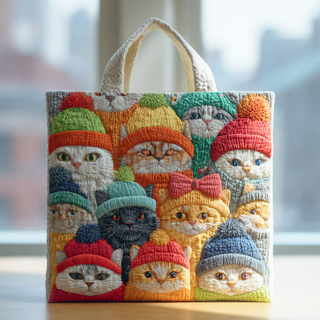 Feline Joy Quilted Tote Bag Work Totes For Women Gifts For My Mom