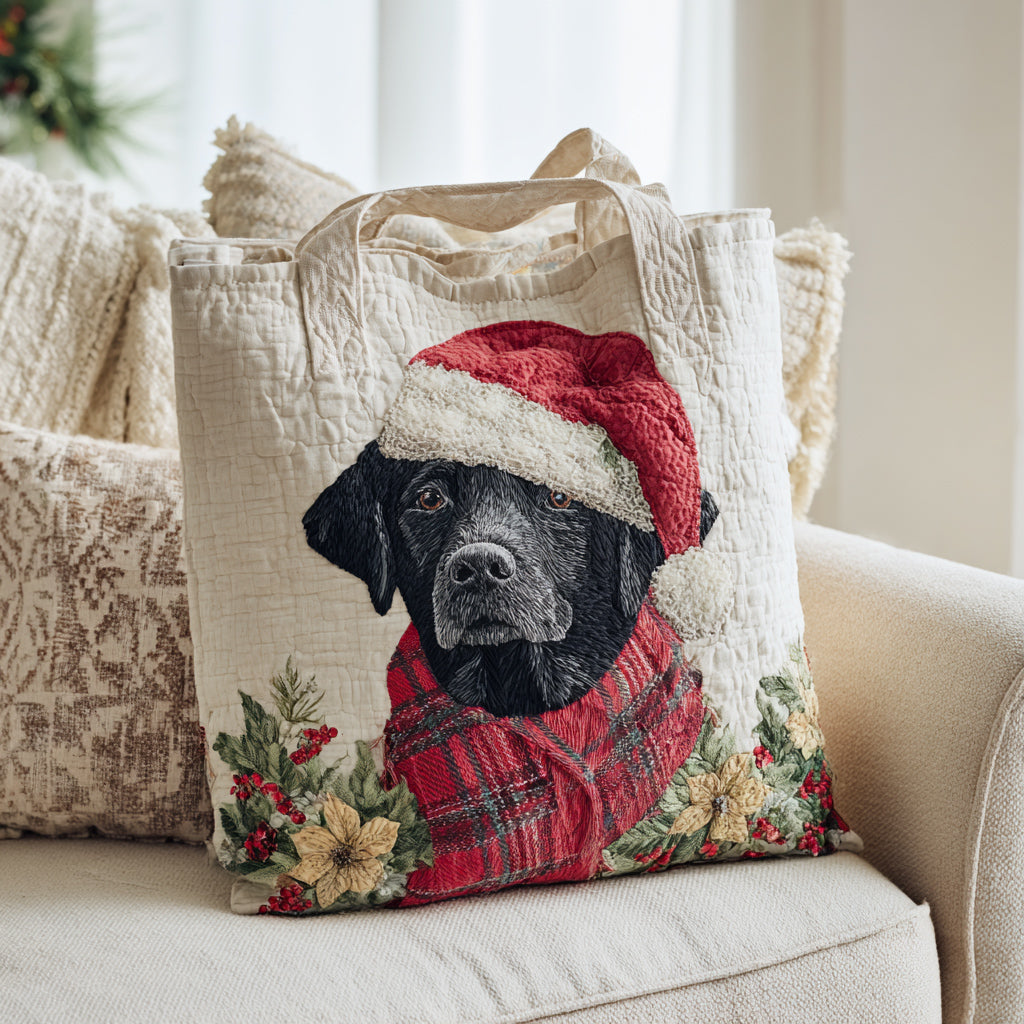 Festive Lab Quilted Tote Bag Nice Tote Bags Labrador Merchandise