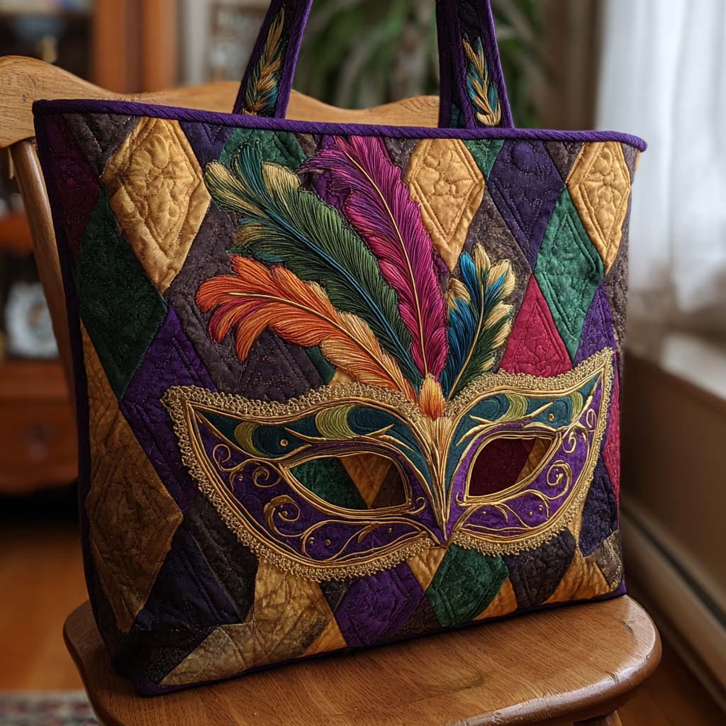 Festive Nights Quilted Tote Bag Top Tote Bags Mardi Gras Gifts Merchandise