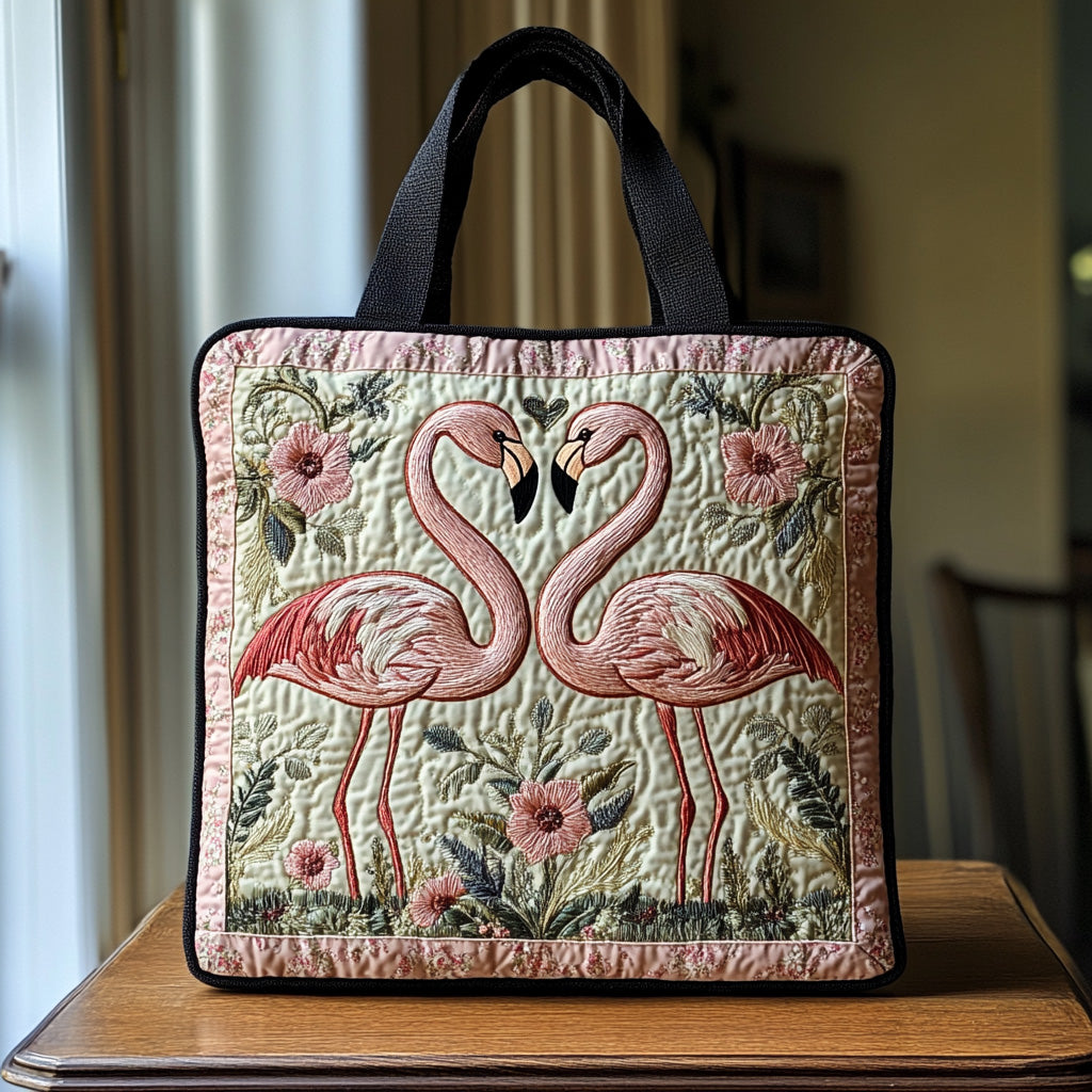 Flamingo Days Quilted Tote Bag Work Totes For Women Flamingo Themed Presents