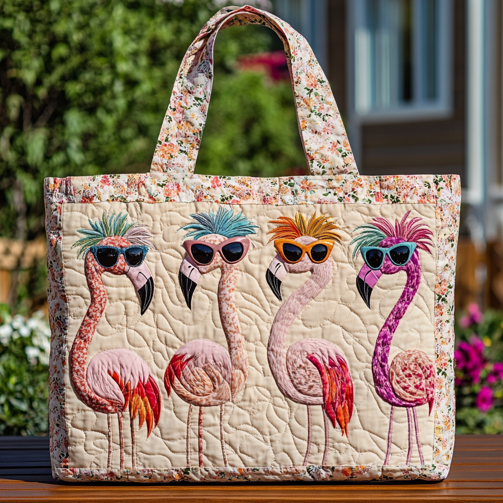 Flamingo Groove Quilted Tote Bag Best Bags For Women Flamingo Special Gifts