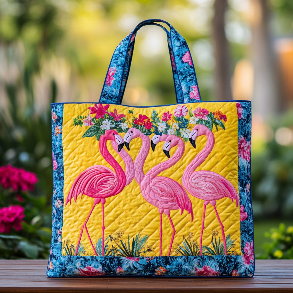Flamingo Spirit Quilted Tote Bag The Best Tote Bag Flamingo Themed Birthday Gifts