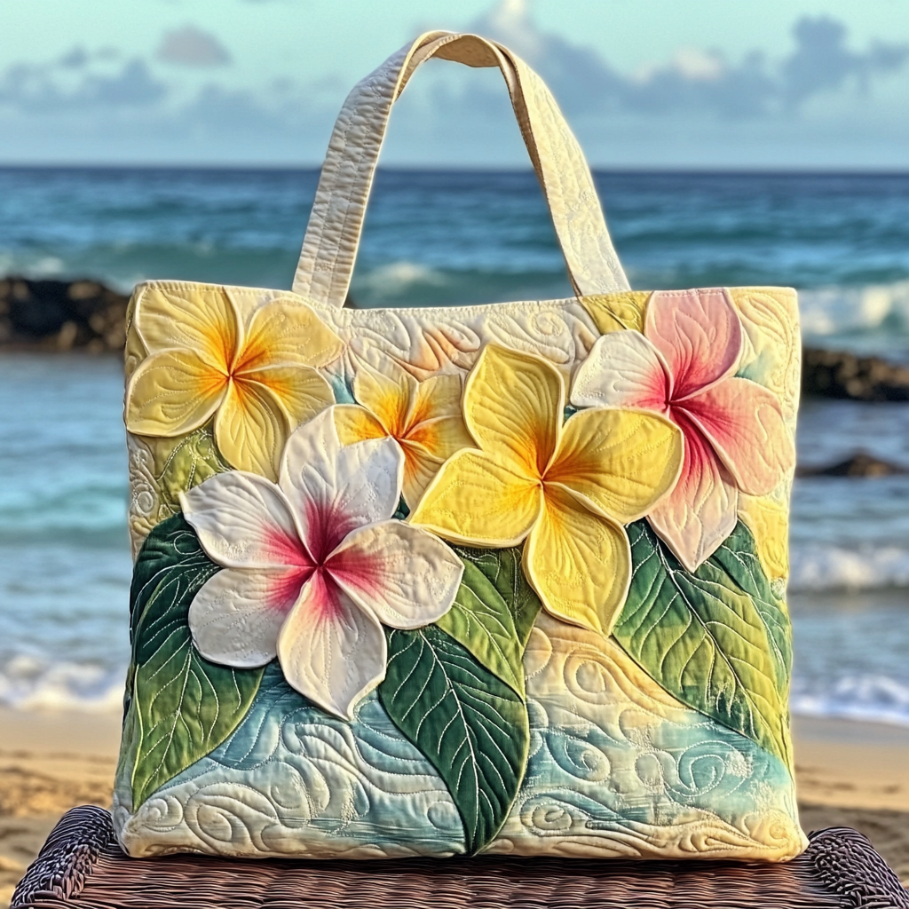 Floral Coast Quilted Tote Bag Perfect Tote Bag Gifts For Beach Lovers