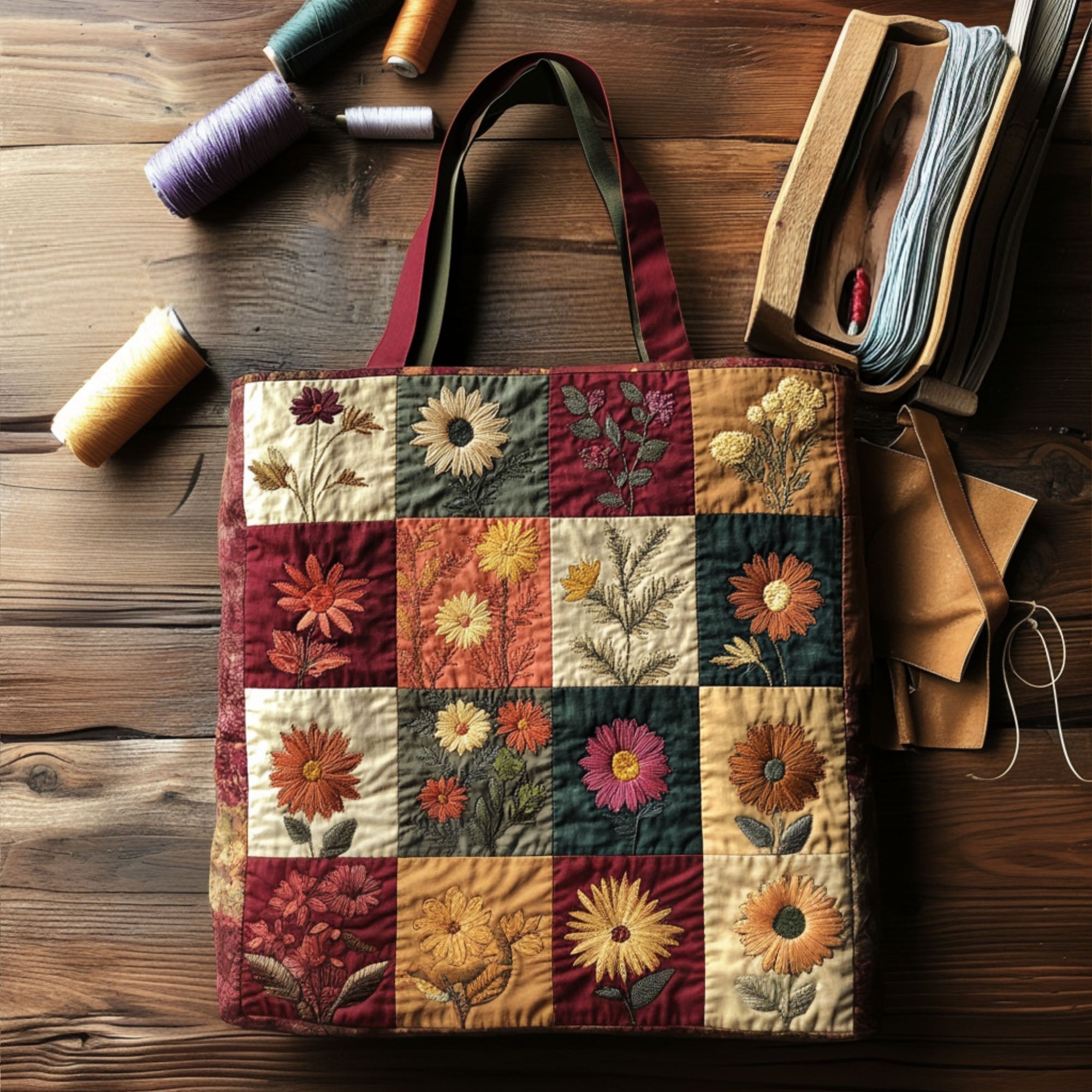 Floral Dreams Quilted Tote Bag Best Totes Mother's Day Gifts From Husband - Image 3