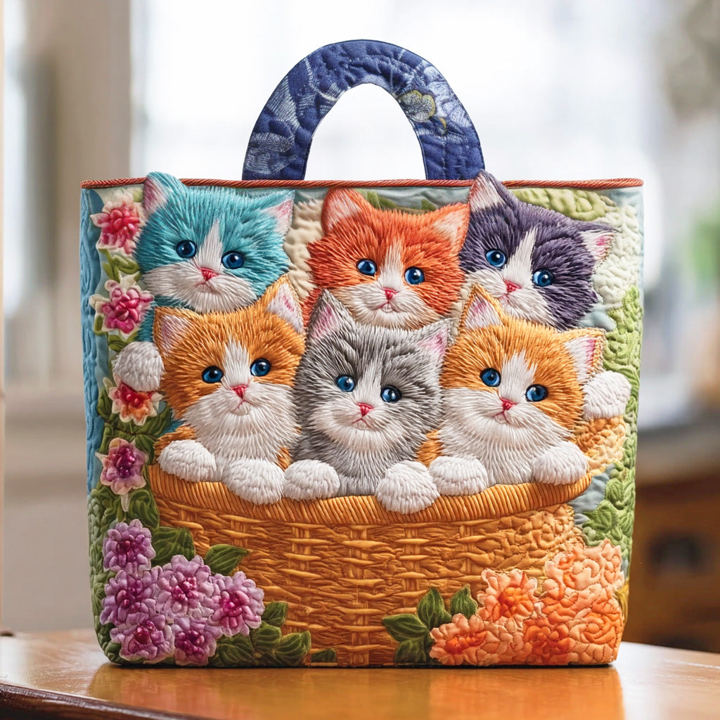 Floral Paws Quilted Tote Bag High Quality Totes Thoughtful Gifts For Mom