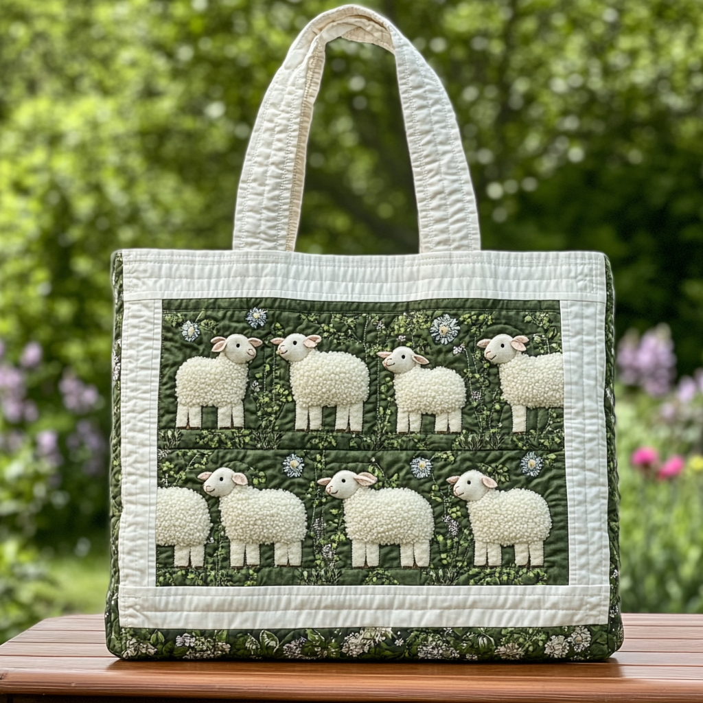 Fluffy Sheep Quilted Tote Bag Shoulder Bag Sheep Secret Santa Gifts
