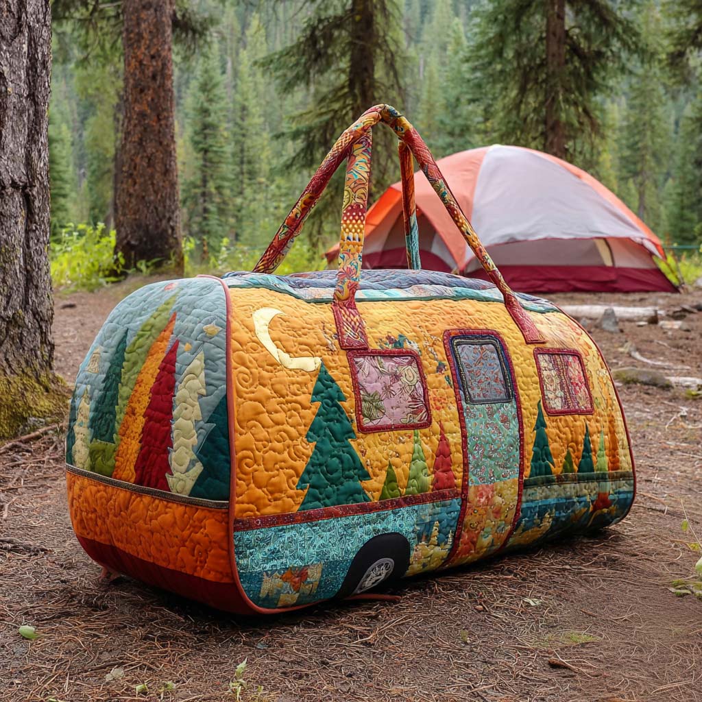 Forest Camper Quilted Duffle Bag Women's Travel Duffel Bags Unique Mother's Day Gifts