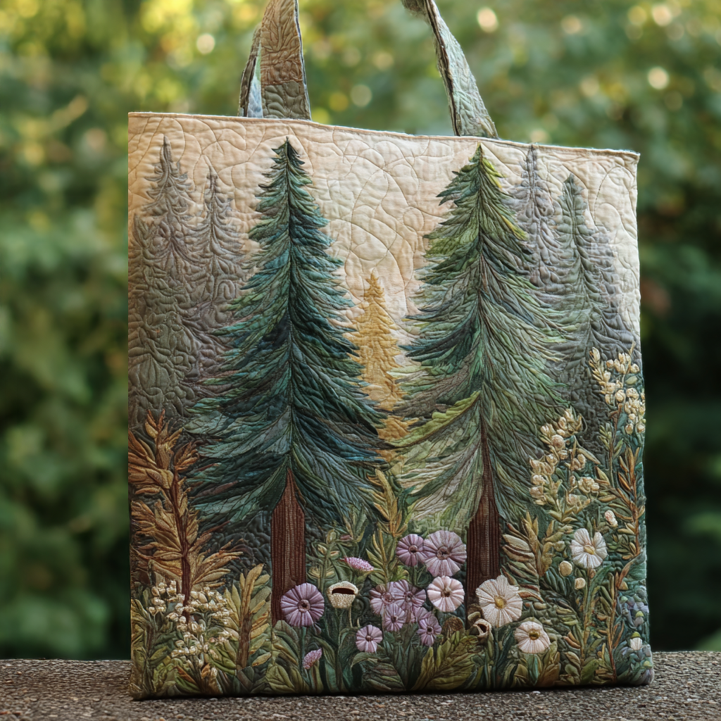 Forest Dream Quilted Tote Bag Patchwork Tote Bag Mother's Day Gifts For Coworkers
