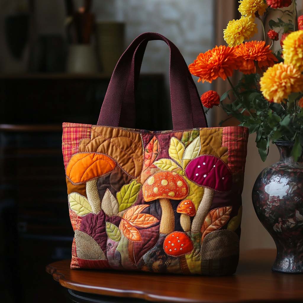 Forest Dreams Quilted Tote Bag Best Everyday Tote Mushroom Lover Gifts