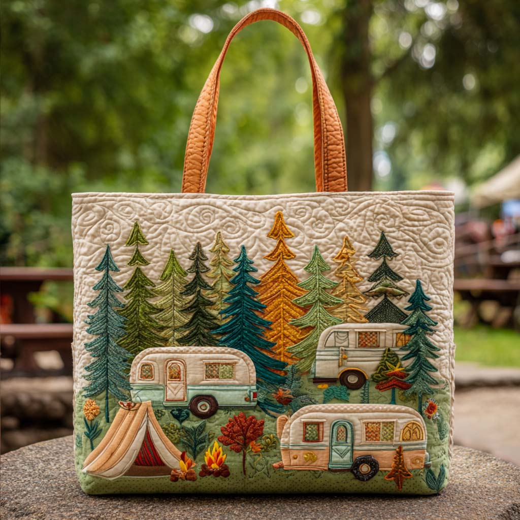 Forest Hideaway Quilted Tote Bag Popular Totes Great Presents For Campers