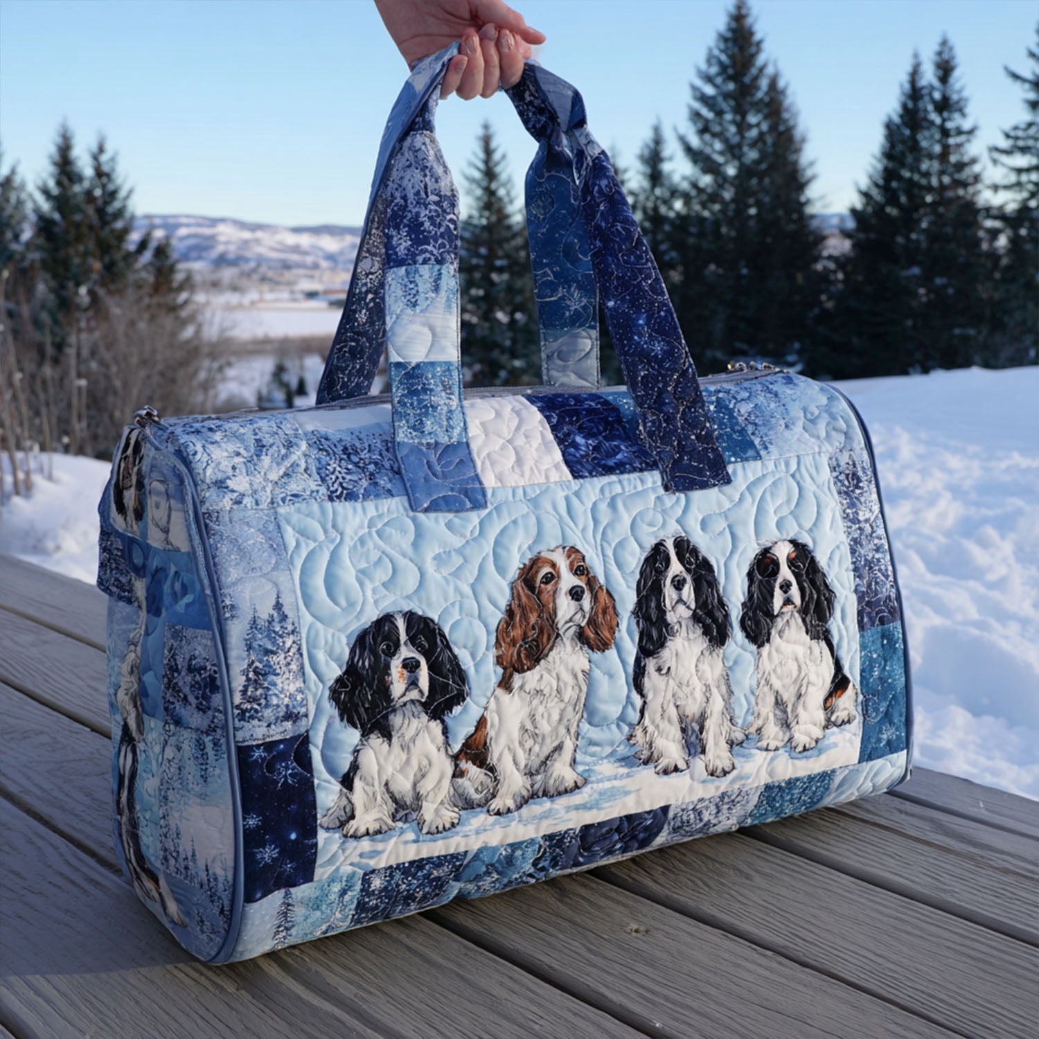 Forever Friend Quilted Duffle Bag Cool Duffle Bags For Women Dog And Owner Gift Ideas