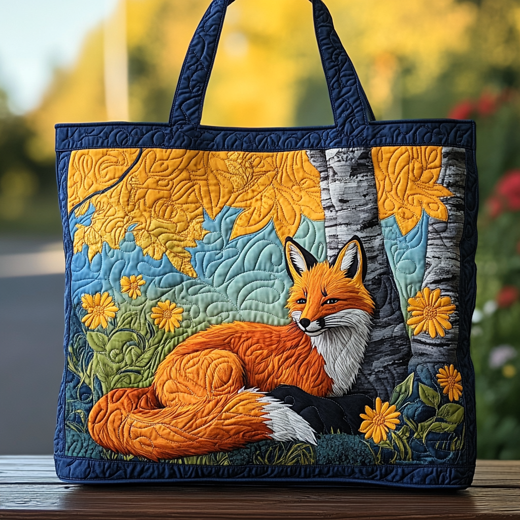 Fox Spirit Quilted Tote Bag Shoulder Handbag Gifts For Fox Lovers