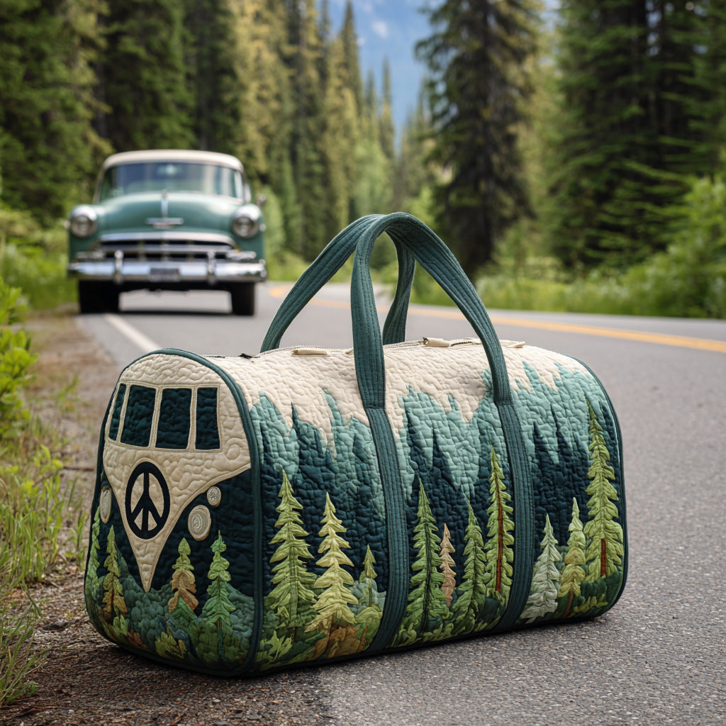 Free Wheels Quilted Duffle Bag Best Women's Duffel Bag Gifts For Hippie Couples